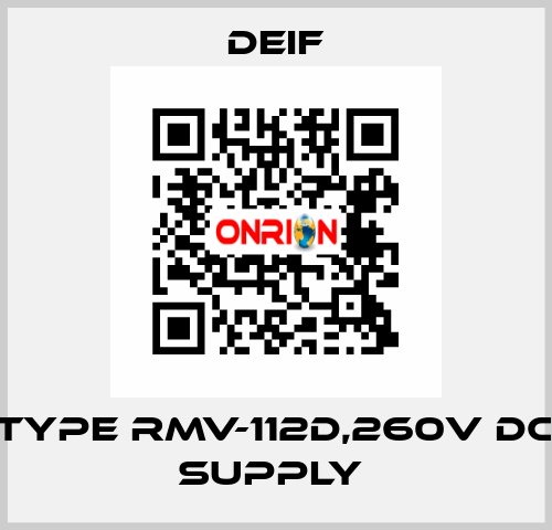 TYPE RMV-112D,260V DC SUPPLY  Deif