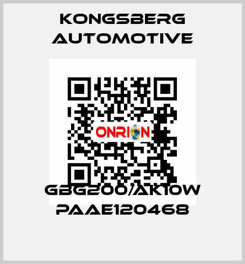 GBG200/AK10W PAAE120468 Kongsberg Automotive