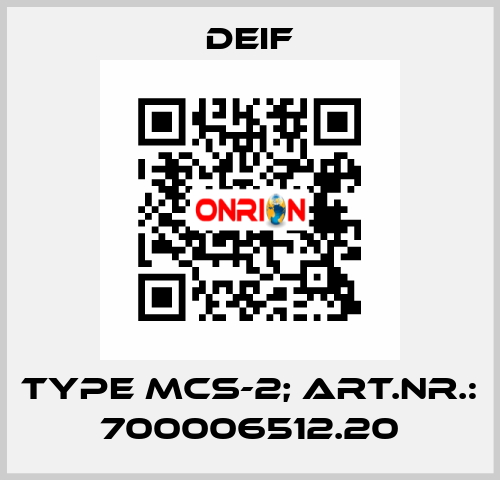 Type MCS-2; Art.nr.: 700006512.20 Deif