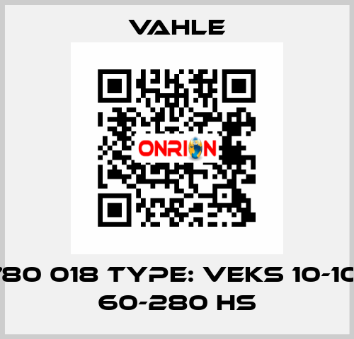 780 018 Type: VEKS 10-10/ 60-280 HS Vahle