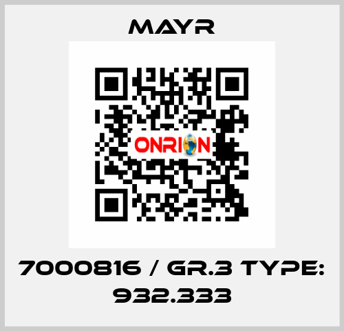 7000816 / Gr.3 Type: 932.333 Mayr