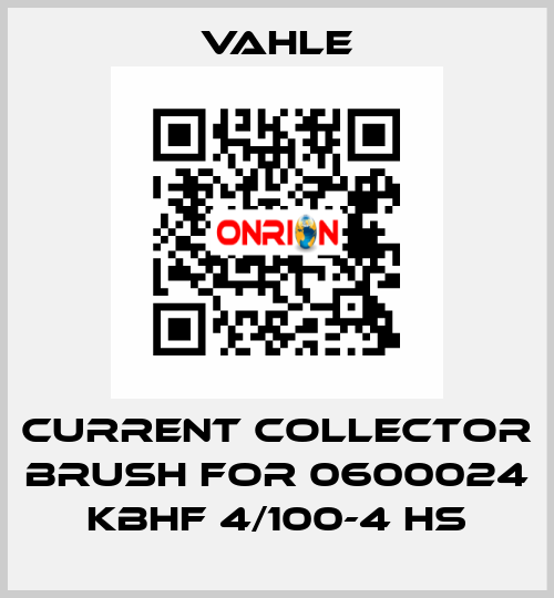 current collector brush for 0600024 KBHF 4/100-4 HS Vahle