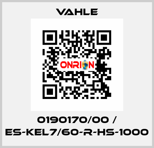 0190170/00 / ES-KEL7/60-R-HS-1000 Vahle