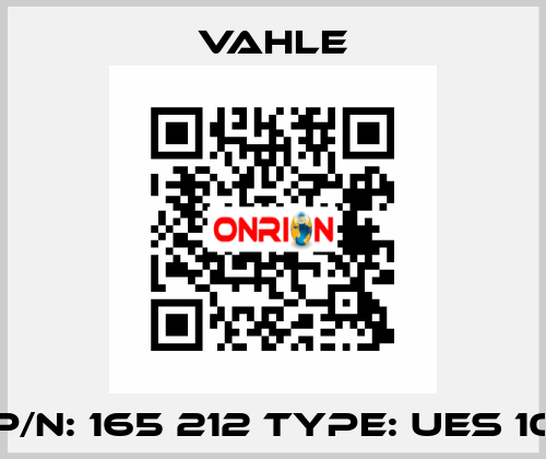 P/N: 165 212 Type: UES 10 Vahle