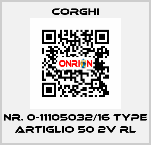 Nr. 0-11105032/16 Type ARTIGLIO 50 2V RL Corghi