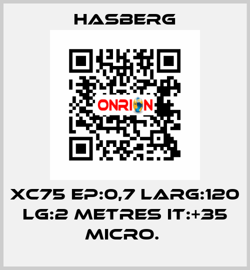 XC75 EP:0,7 LARG:120 LG:2 METRES IT:+35 MICRO.  Hasberg