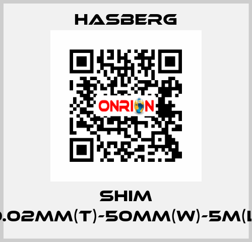 SHIM 0.02MM(T)-50MM(W)-5M(L) Hasberg