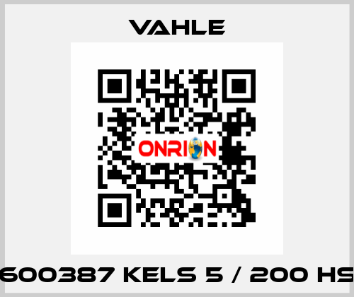 600387 KELS 5 / 200 HS Vahle