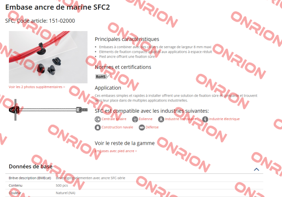 SFC2 PA66 NA 500 (151-02000) (pack 1x500) Hellermann Tyton