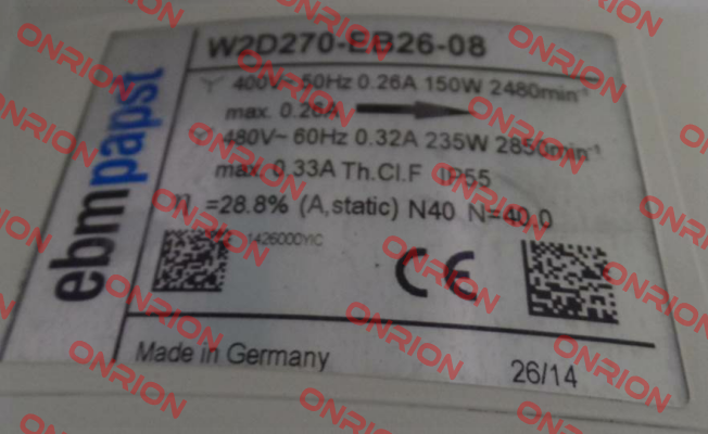 W2D270-EB26-08 150 W 400V - OEM EBM Papst