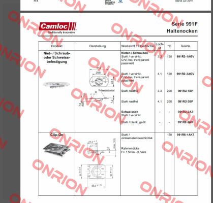 991R2-1AGV (20 pcs.)  Camloc