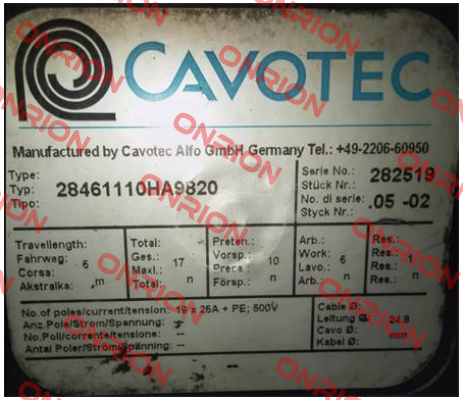 28461110HA9820 OEM  Cavotec