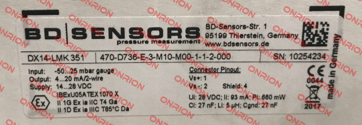 470-D736-E-3-M10-M00-1-1-2-000  Bd Sensors