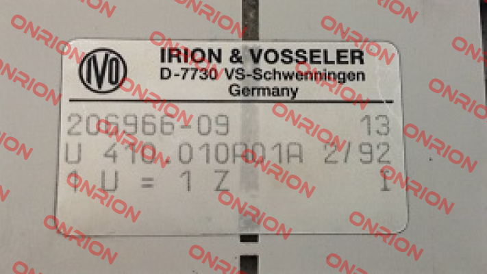 U 410.010A01A  Irion-Vosseler