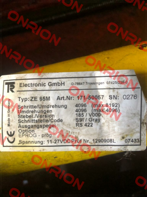 Type: ZE 65M, Art. Nr. 171-50057 alternative CEV582M-60444 TR Electronic