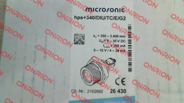 p/n: 26430, Type: hps+340/DIU/TC/E/G2 Microsonic