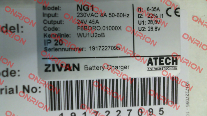 F6BORO.01000X , type  NG1 230/24V 35 A ZIVAN