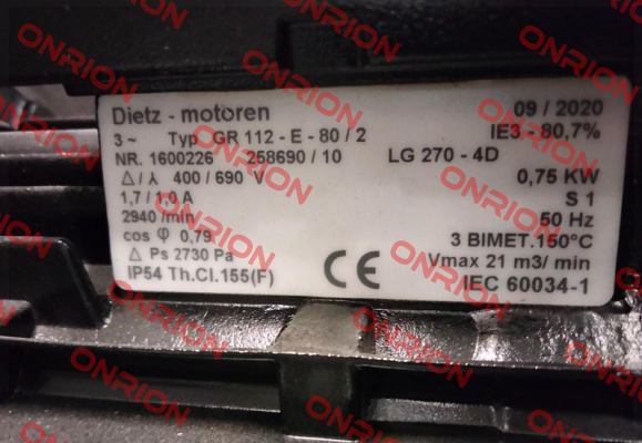 192627 for GR-112-E-80/2 Dietz-Motoren