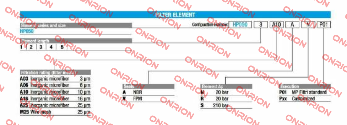 HP0501A10ARP01 MP Filtri