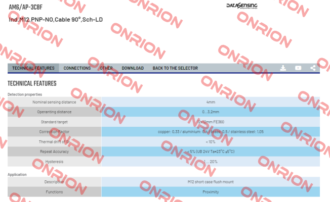 AM6/AP-3C8F Micro Detectors / Diell