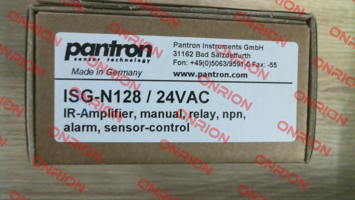 p/n: 9ISG184, Type: ISG-N128/24VAC Pantron