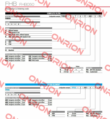 FHB-050-1-S-A-F1-A10-S-P01 MP Filtri