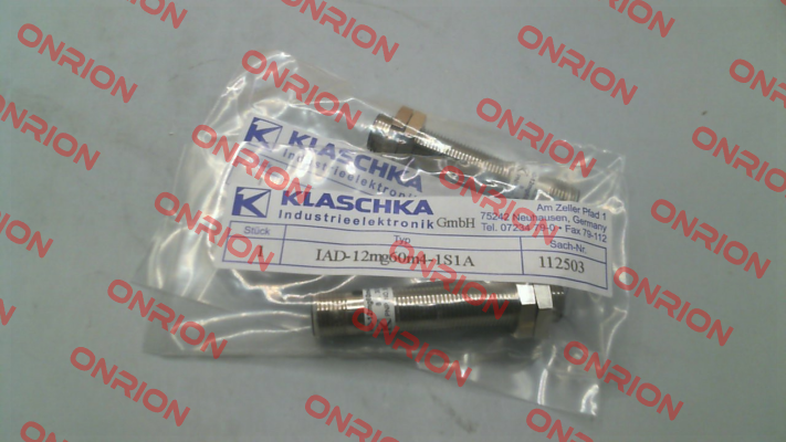 P/N: 112503, Type: IAD-12mg60m4-1S1A Klaschka