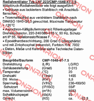 LAF 223/CMP-1640-4T-7.5  Sodeca