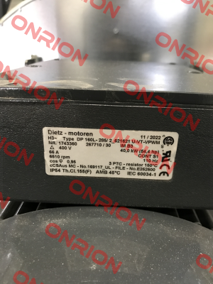 DP 160L-285/2_621621 U-VT-VPWM NR:1743360 OEM Dietz-Motoren