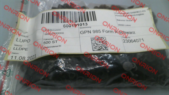 985 0103 0000 / GPN 985 / 0103 Poppelmann